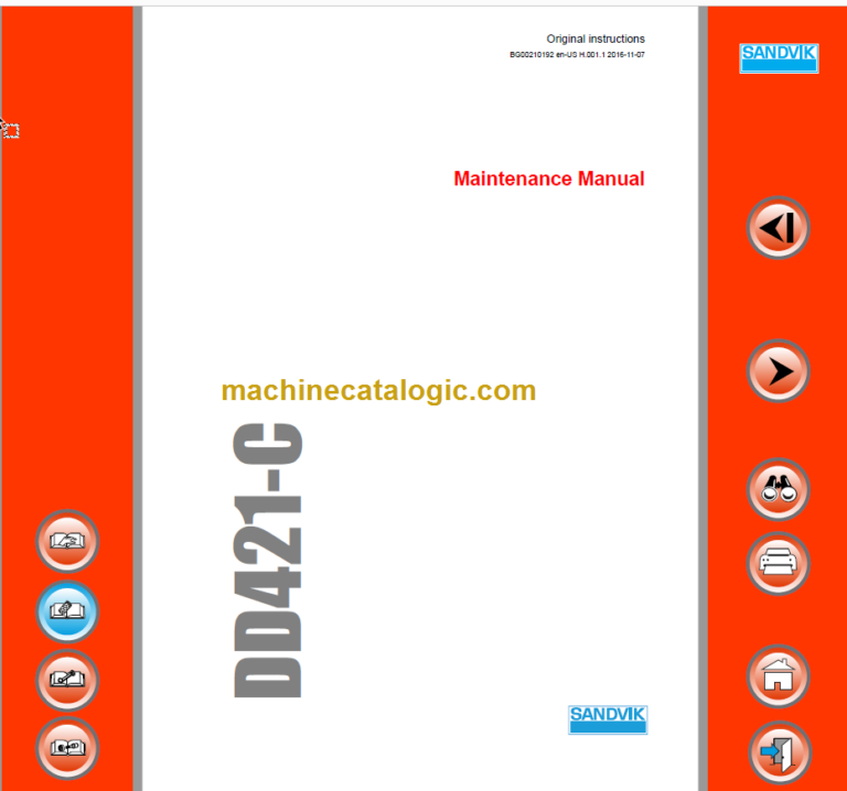 Sandvik DD421-60C Drill Rig Maintenance Manual Serial No. 116D43797-1