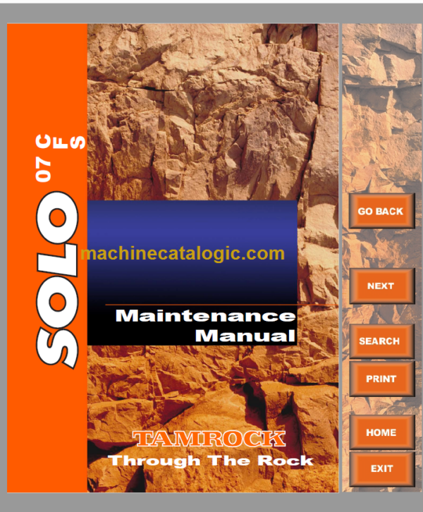 Sandvik SOLO 7-15 F Maintenance Manual Serial No. 105A8493-1