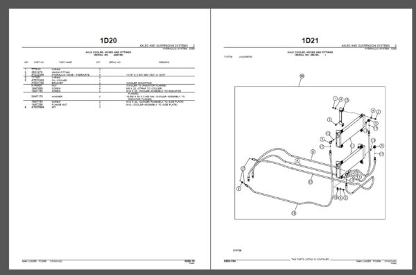 John Deere 644H Loader Parts list