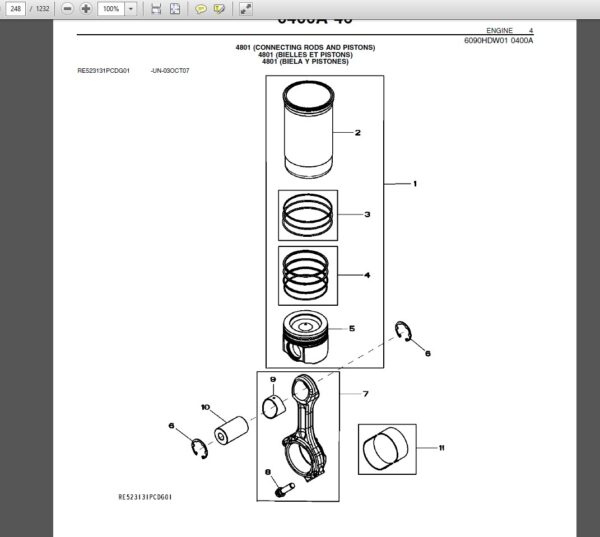 John Deere 672G and 672GP MOTOR GRADER Parts Manual