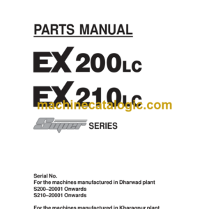 TATA Hitachi EX200LC EX210LC SUPER SERIES Parts Catalog