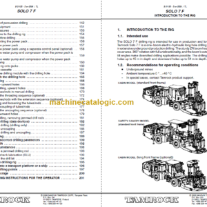 Sandvik SOLO 7-15 F Operator’s Manual Serial No. 106A11082-1