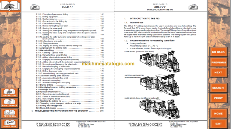 Sandvik SOLO 7-15 F Operator's Manual Serial No. 106A11082-1