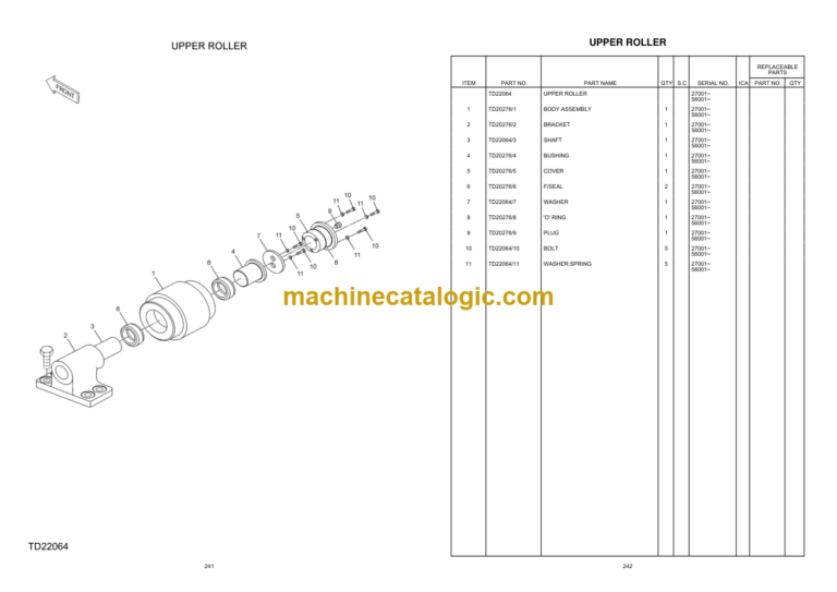 Hitachi EX200LC SUPER+ Series Hydraulix Excavator Parts Catalog