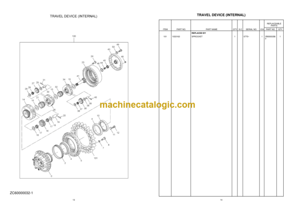 TATA Hitachi ZAXIS370LC GI-SERIES Equipment Components Parts Manual