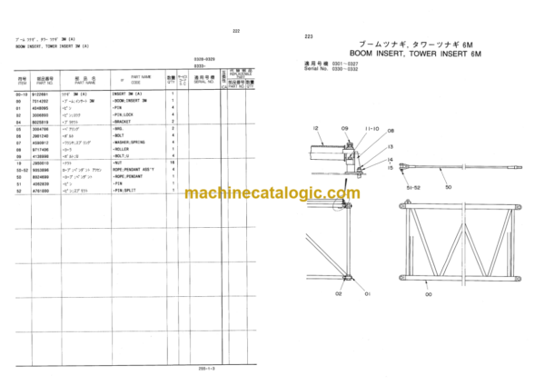 Hitachi KH850-3 Crawler Crane Parts Catalog