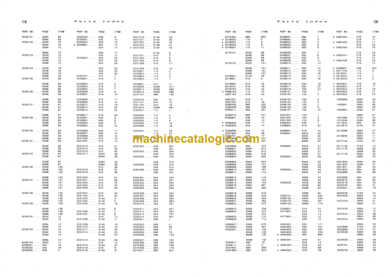 Hitachi KH125D Equipment Components Parts Catalog