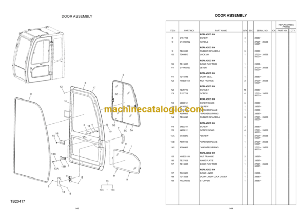 Hitachi EX200LC SUPER+ Series Hydraulix Excavator Parts Catalog