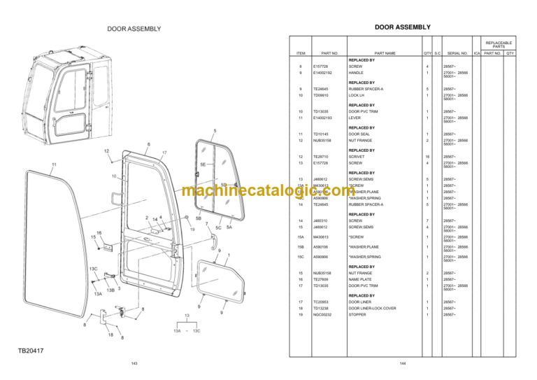 Hitachi EX200LC SUPER+ Series Hydraulix Excavator Parts Catalog