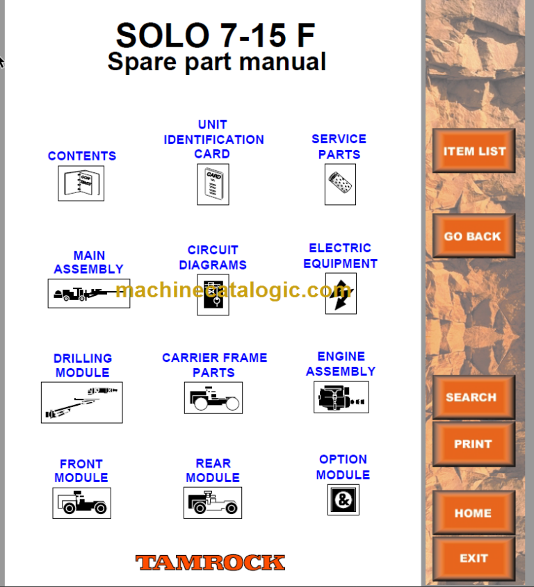 Sandvik SOLO 7-15 F Parts Manual Serial No. 106A11082-1