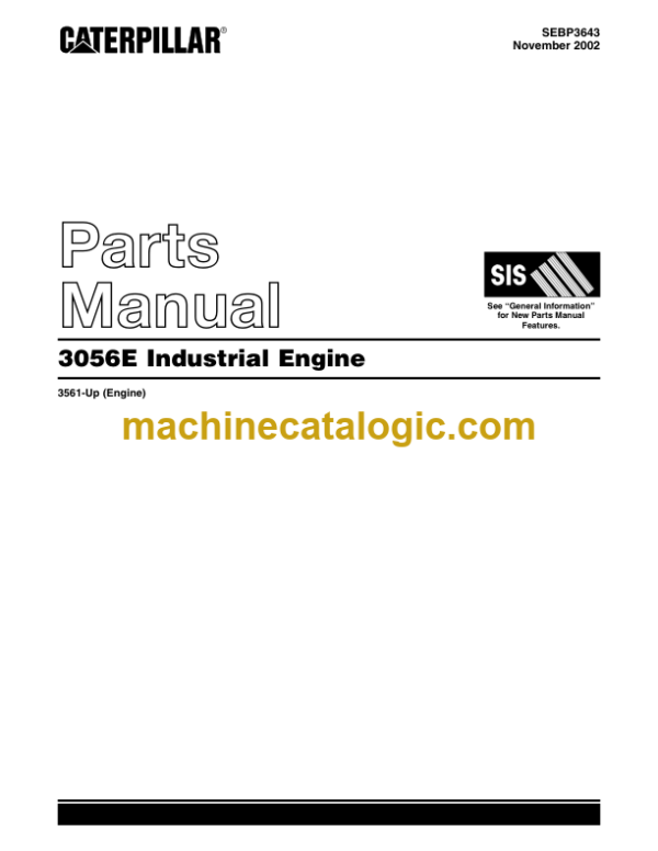 Caterpillar 3056E Industrial Engine Parts Manual