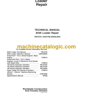 John Deere 844K Loader Repair Technical Manual