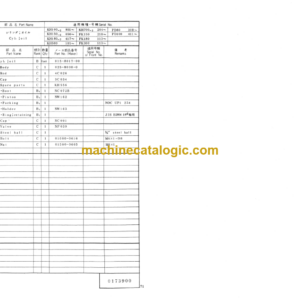 Hitachi KH500 Equipment Components Parts Catalog