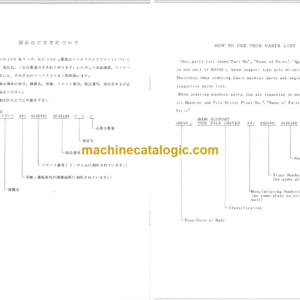 Hitachi KH150-2 45S BOOM SUPPORT TYPE PILE DRIVER Parts Catalog