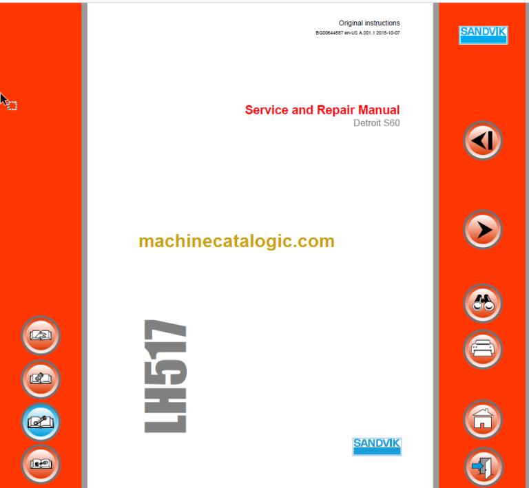 SANDVIK LH517 491 Service and Repair Manual Serial No. L517D491