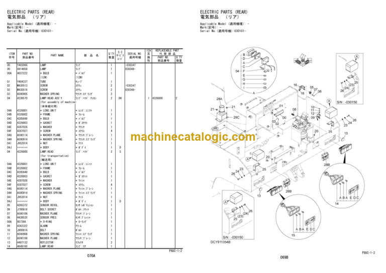 Hitachi CP220-3 Tired Roller Parts Catalog