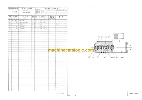 Hitachi KH500 Equipment Components Parts Catalog