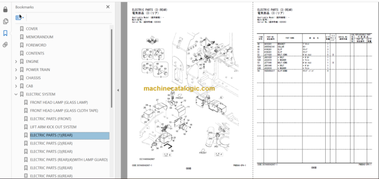 Hitachi ZW180-5B Wheel Loader (PNDBA0-OP4-1) Parts Catalog