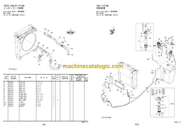 Hitachi CP220-3 Tired Roller Parts Catalog