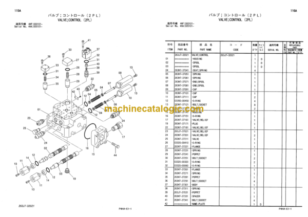 Hitachi ZW310 Equipment Components Parts Catalog