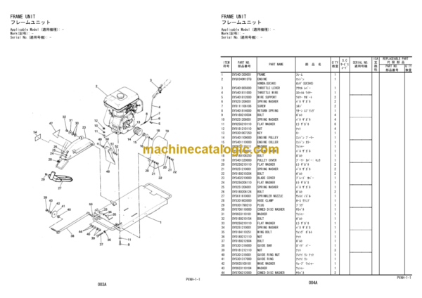 Hitachi TCC3 Floor Saw Parts Catalog