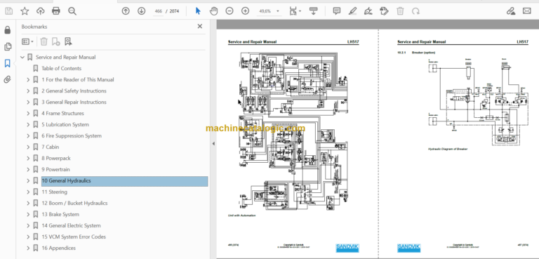 SANDVIK LH517 491 Service and Repair Manual Serial No. L517D491
