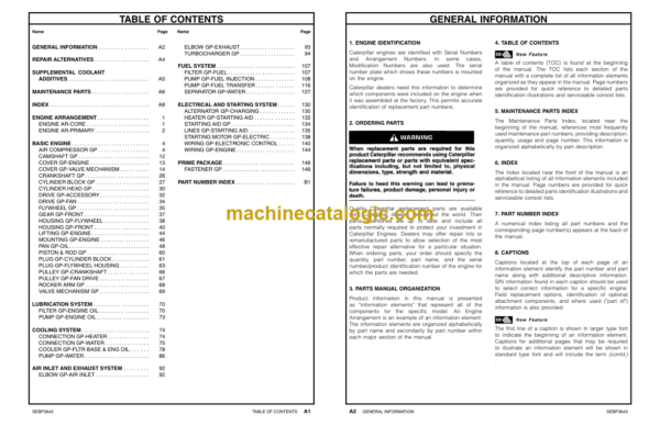 Caterpillar 3056E Industrial Engine Parts Manual