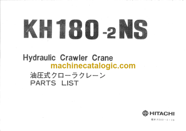 Hitachi KH180-2NS Parts Catalog
