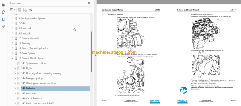 SANDVIK LH517 491 Service and Repair Manual Serial No. L517D491