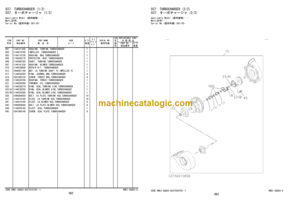 Hitachi ZAXIS 600 600LC 650H 650LCH Hydraulic Excavator Engine Parts Catalog