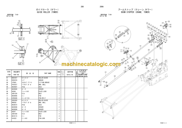 Hitachi Sumitomo SCX700-2 Crawler Crane Parts Catalog