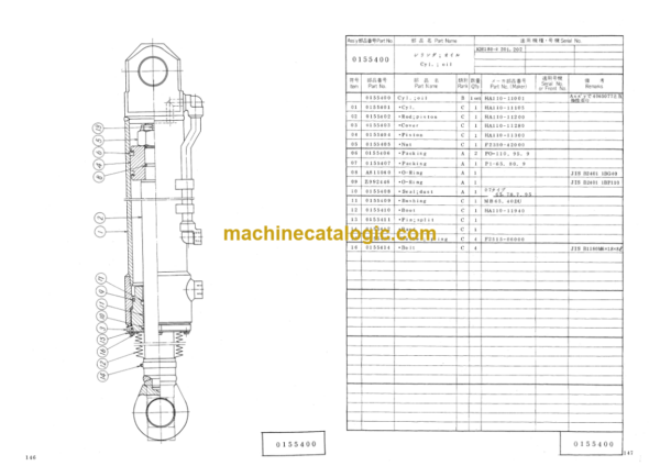 Hitachi KH75 KH100-2 KH125-2 KH150-2 KH180-2 Hydraulic Equipment Components Parts Catalog