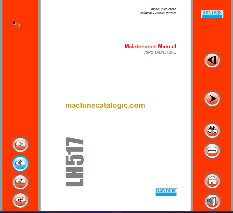 SANDVIK LH517 491 Maintenance Manual Serial No. L717D513