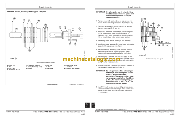 John Deere 540E 640E 740E Skidder 548E 648E and 748E Grapple Skidder Repair Technical Manual