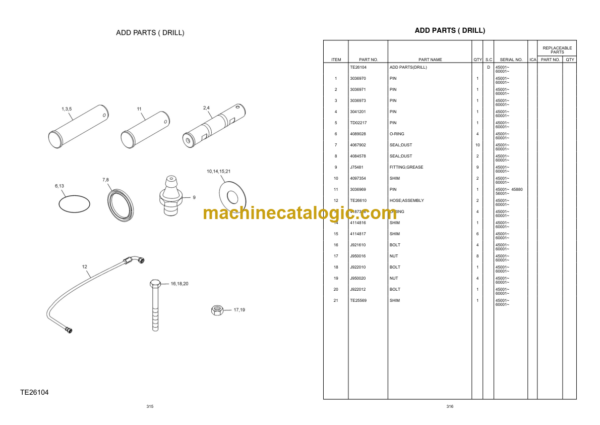 Hitachi EX210LC SUPER+ Series Hydraulic Excavator Parts Catalog