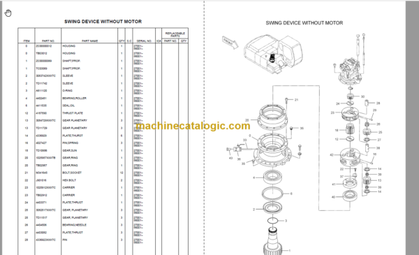 Hitachi EX200LC EX210LC SUPER+ Series Equipment Component Parts Manual