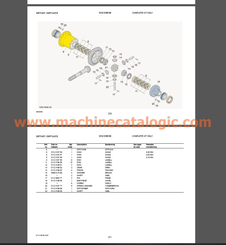 Atlas Copco Simba M7C Drilling Machine Spare Parts Manual