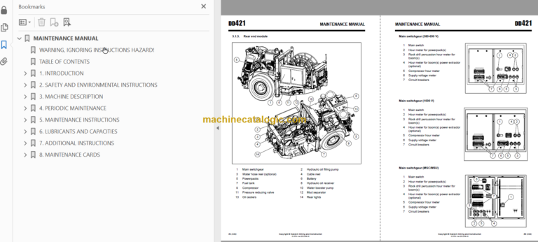 Sandvik DD421-60 Maintenance Manual Serial No. 112D20859-1