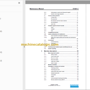 Sandvik DD421-60C Drill Rig Maintenance Manual Serial No. 116D43797-1