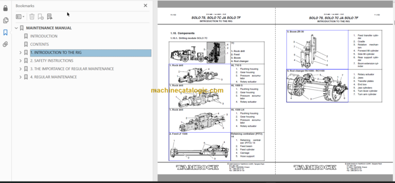 Sandvik SOLO 7-15 F Maintenance Manual Serial No. 105A8493-1