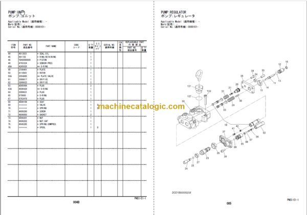 Hitachi ZW250-5B Eqipment Components Parts Catalog