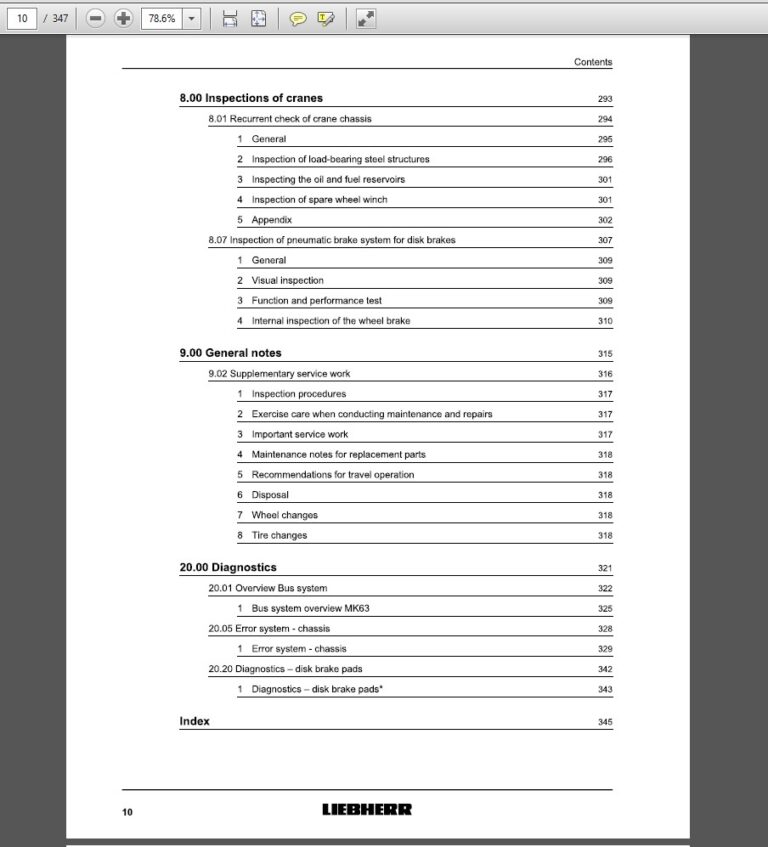Liebherr MK 63 Mobile Crane Operating instructions