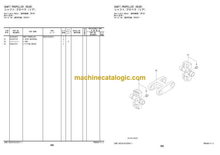 Hitachi ZW100-6 ZW120-6 Wheel Loader Equipment Components Parts Catalog