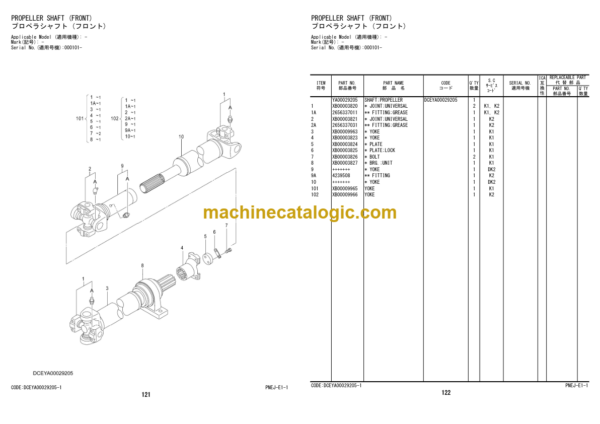 Hitachi ZW220-5A Wheel Loader Equipment Components Parts Catalog