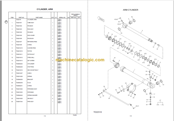 Hitachi EX200LC EX210LC SUPER+ Series Equipment Component Parts Manual