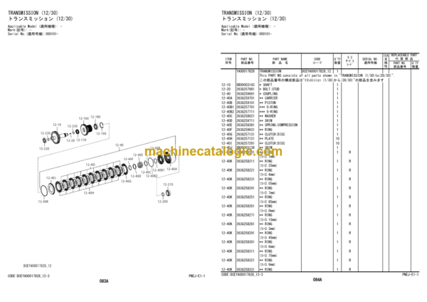 Hitachi ZW220-5A Wheel Loader Equipment Components Parts Catalog