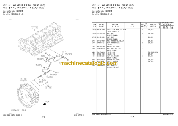 Hitachi ZW250-5B Wheel Loader Engine Parts Catalog