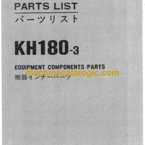 Hitachi KH180-3 Equipment Components Parts Catalog Serial No.0703-