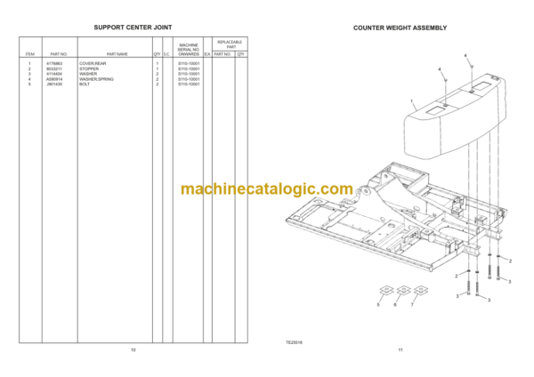 Hitachi EX110+Super+ Hydraulic Excavator Parts Catalog