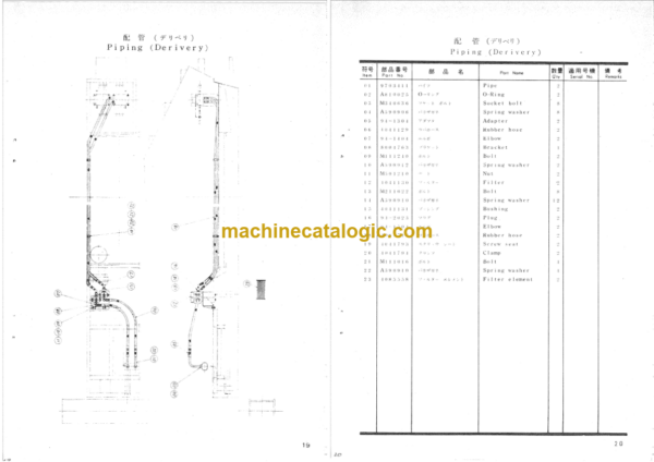 Hitachi KH300-60S Direct Coupled Type Pile Driver Parts Catalog